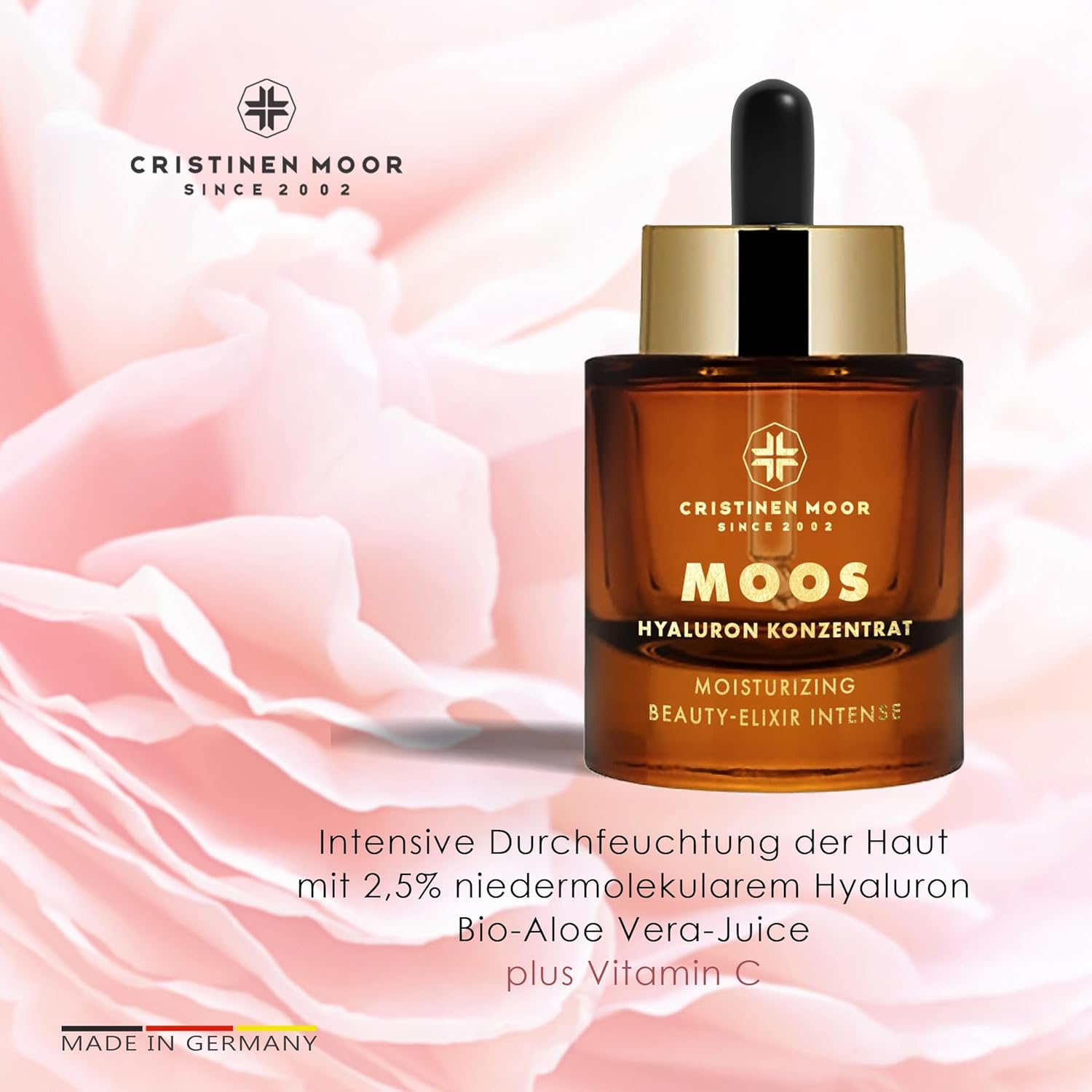 Cristinen Moor Set Moossalbe 50 ml + Moos Hyaluron Konzentrat 30 ml I Anti-Falten-Pflegeset für die tägliche Pflegeroutine I Naturkosmetik – Bild 4