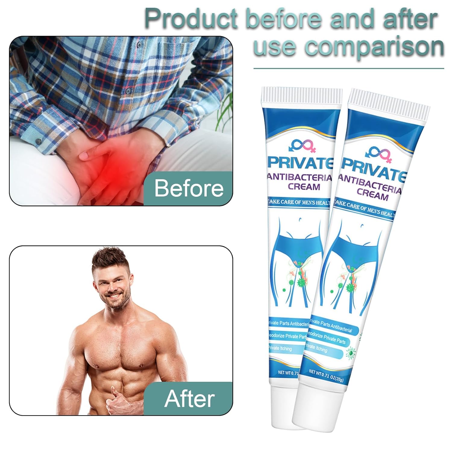 2er Pack Antibakterielle Intimcreme gegen Juckreiz, Antimykotische Creme für Männer & Frauen, Intimpflege für schnelle Linderung & Geruchskontrolle – Bild 4