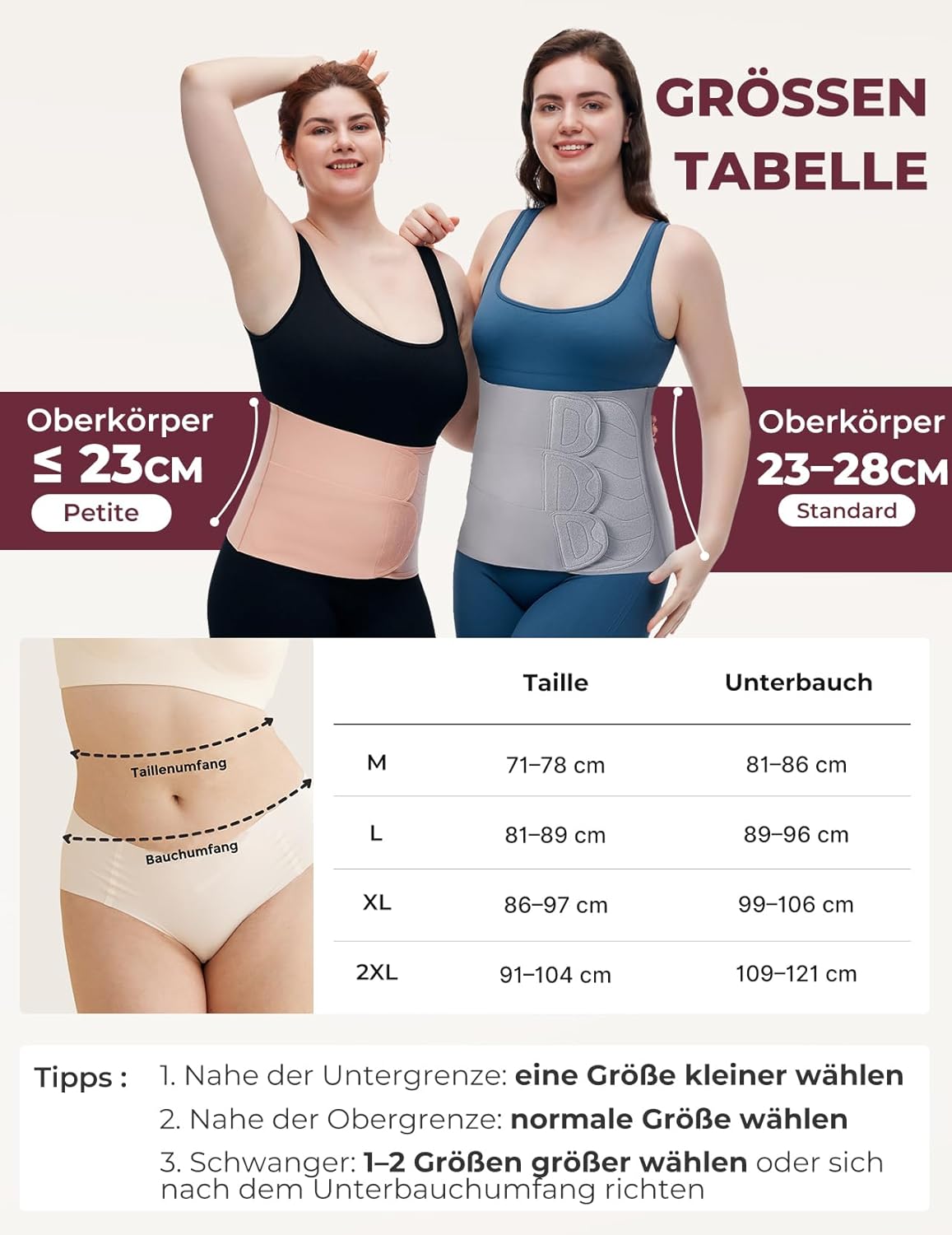 Momcozy Ergowrap Bauchgurt nach der Geburt, 3D-Kompression und Rückenstütze für die Genesung nach einem Kaiserschnitt, nahtloses Bauchband für Alltag und Sport, unsichtbare Postpartum-Shapewear (Standard, XL) – Bild 3