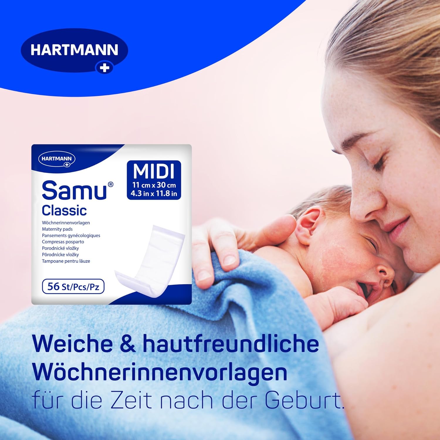Hartmann Samu Classic Midi Wochenunterlagen, Wochenbettunterlagen, 56 Stück – Bild 2