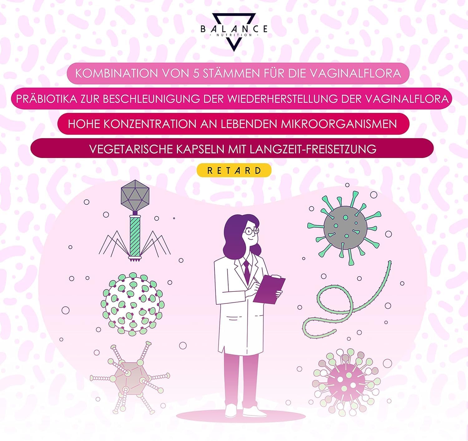 Probion® - Kulturkomplex für die Intimflora der Frau | Vaginale Probiotika | Probiotika für Frauen | Nahrungsergänzungsmittel Präbiotika | Wohlergehen der bakteriellen Vaginalflora | 30 Kapseln – Bild 4