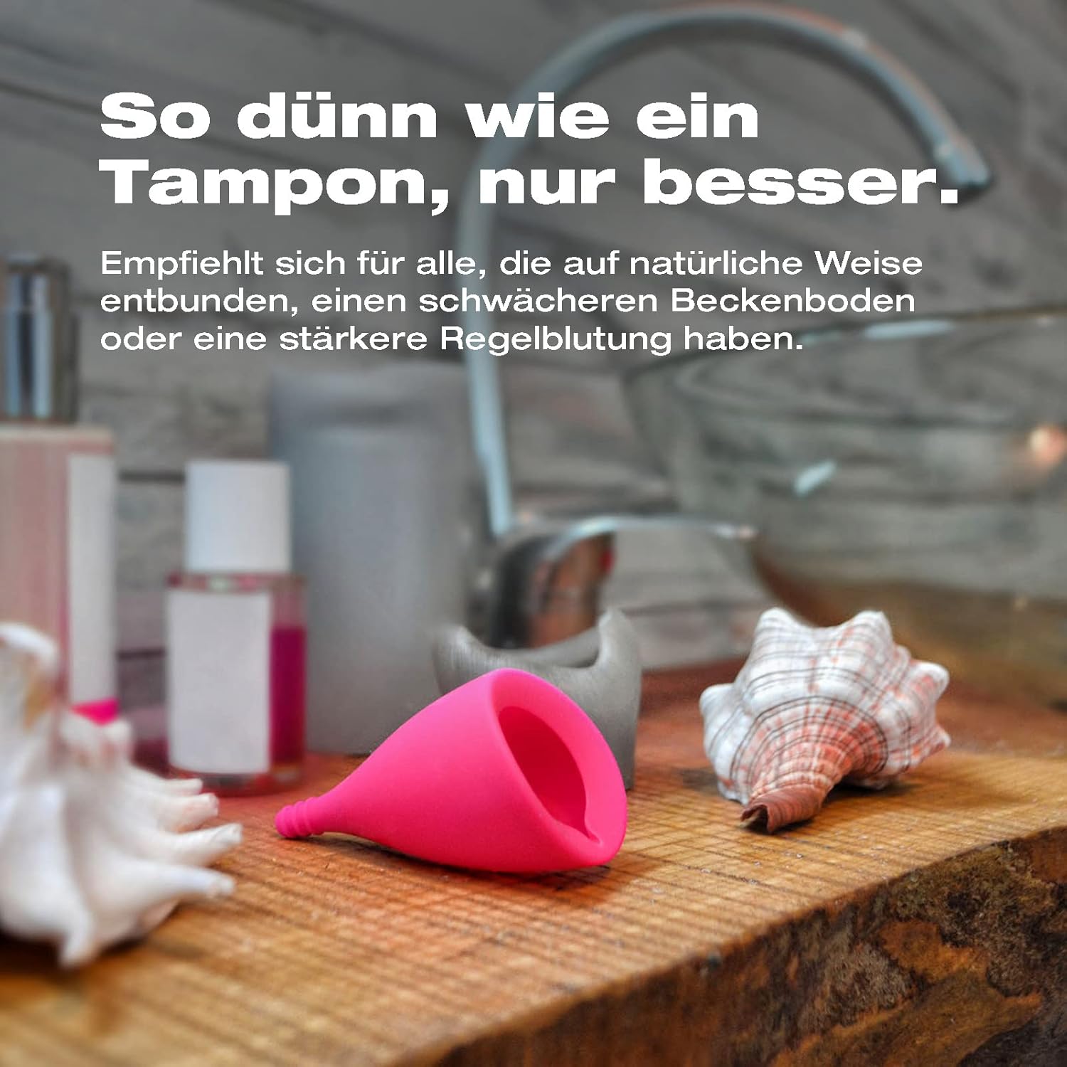 INTIMINA Lily Cup, superweiche Menstruationstasse (Größe B) – Bild 2