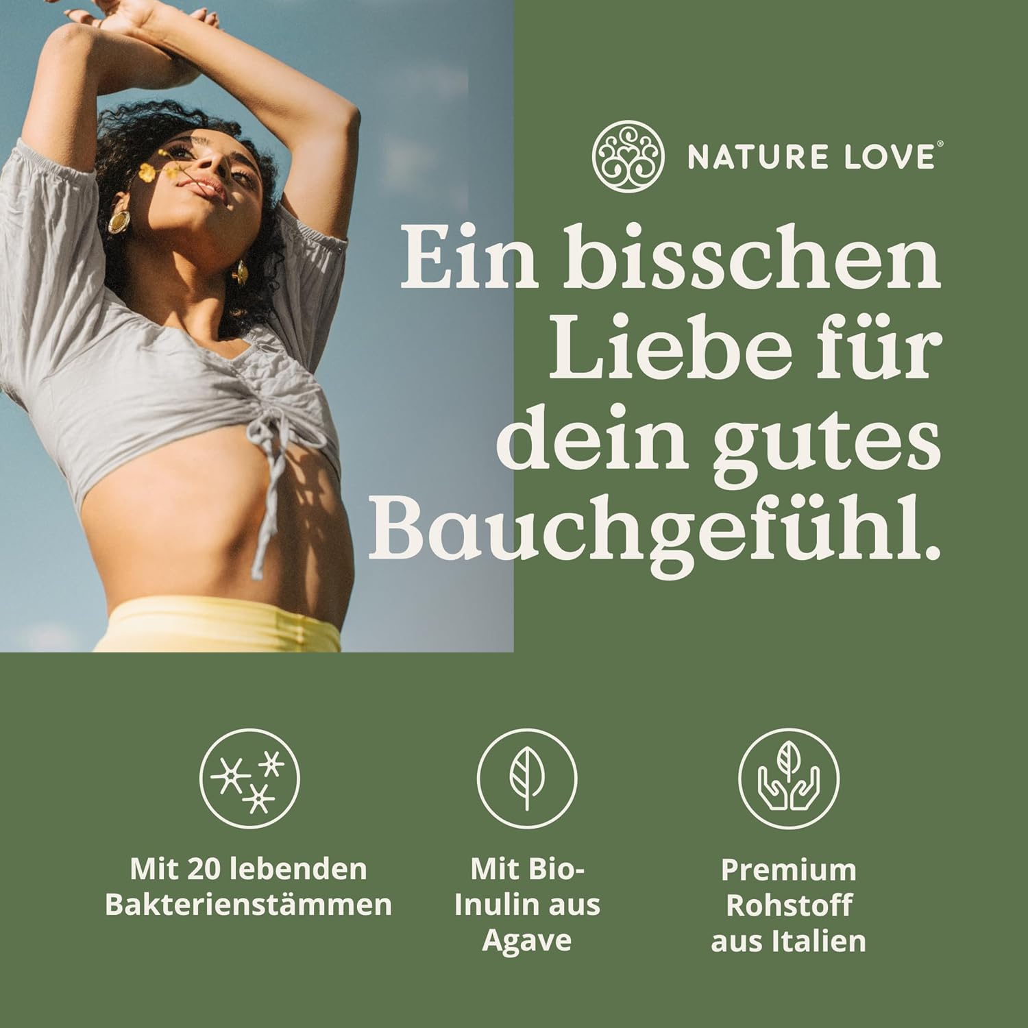 NATURE LOVE® Probiona-Kulturen-Komplex – 20 Bakterienstämme + Bio-Inulin – 180 magensaftresistente Kapseln – hochdosiert: 20 Milliarden KBE pro Tagesdosis – vegan, hergestellt in Deutschland – Bild 2