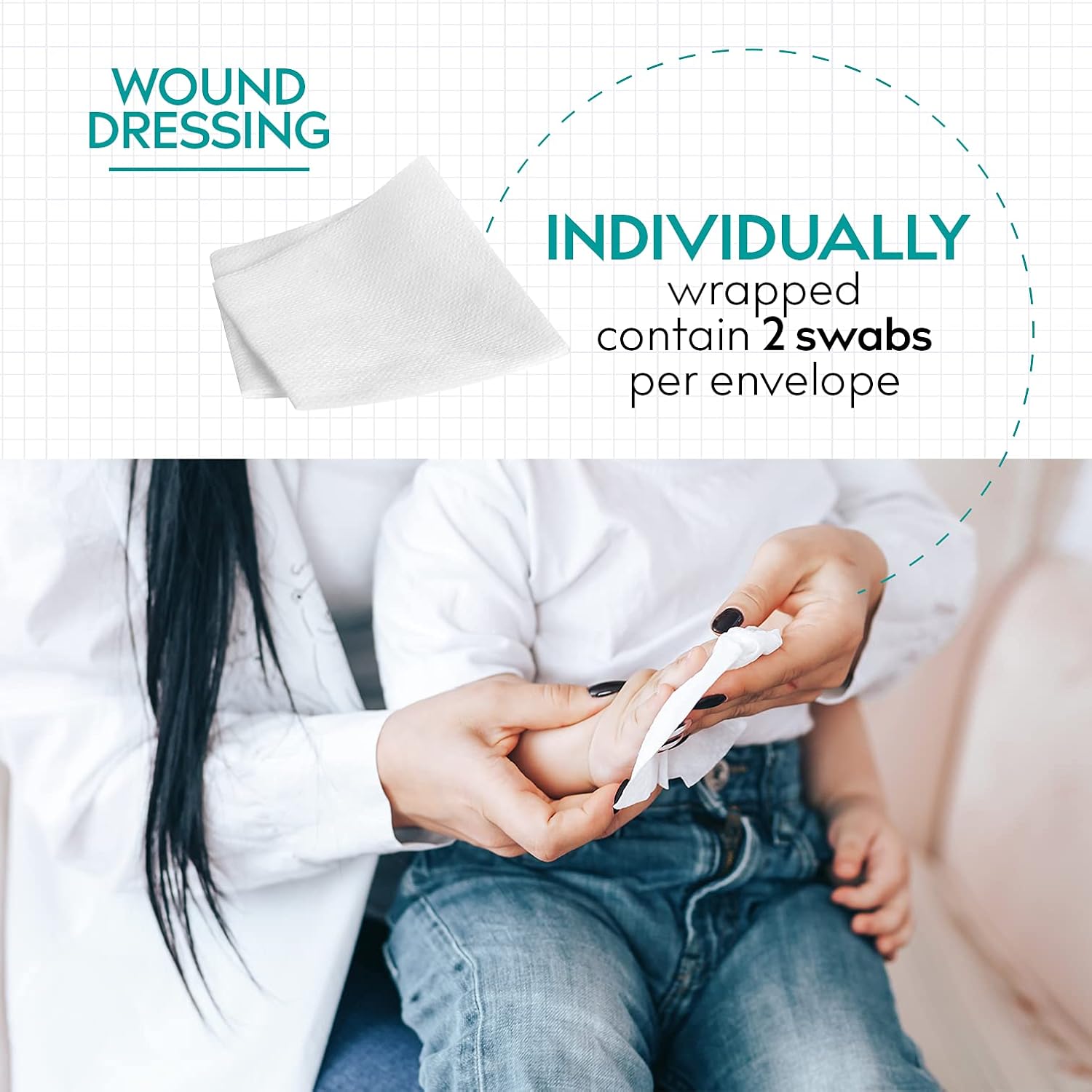 Medrull Vlies-Verbände, steril, ultraweich, 4-lagig, 5 cm x 5 cm, verpackt 2 Stück – 20 Papiertüten (40 Stück) – Bild 7