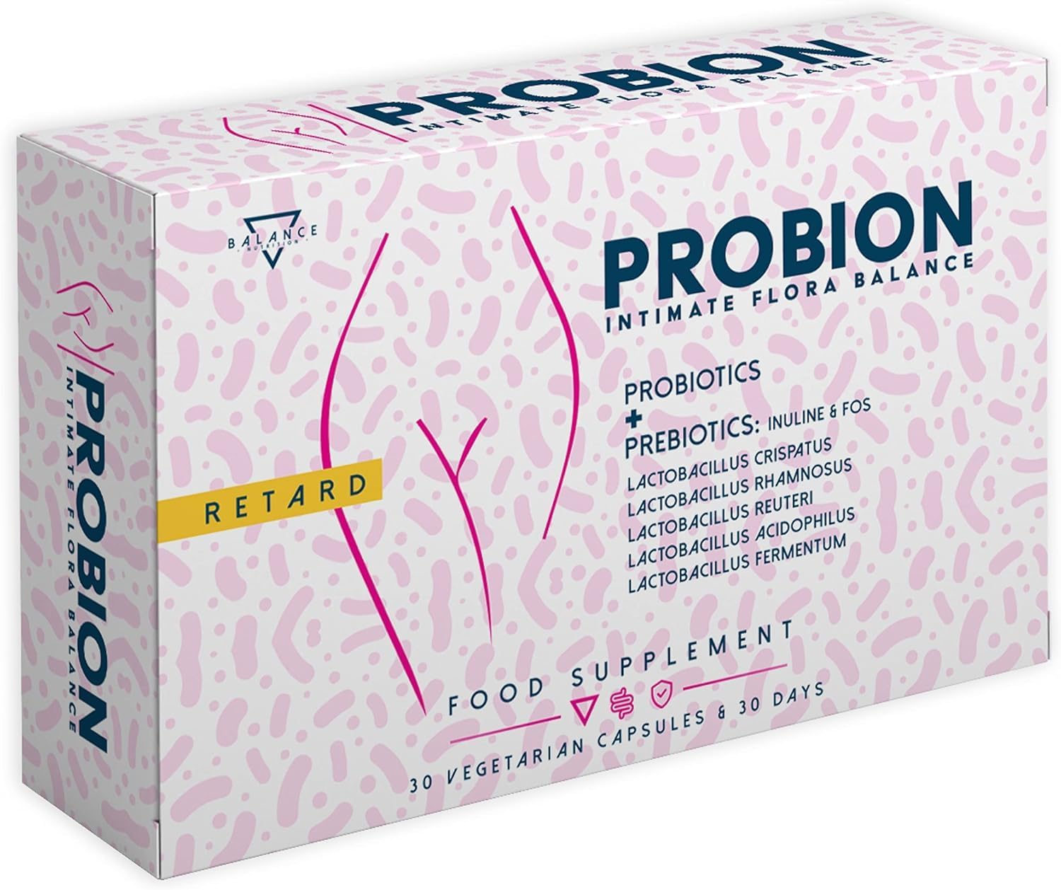 Probion® - Kulturkomplex für die Intimflora der Frau | Vaginale Probiotika | Probiotika für Frauen | Nahrungsergänzungsmittel Präbiotika | Wohlergehen der bakteriellen Vaginalflora | 30 Kapseln