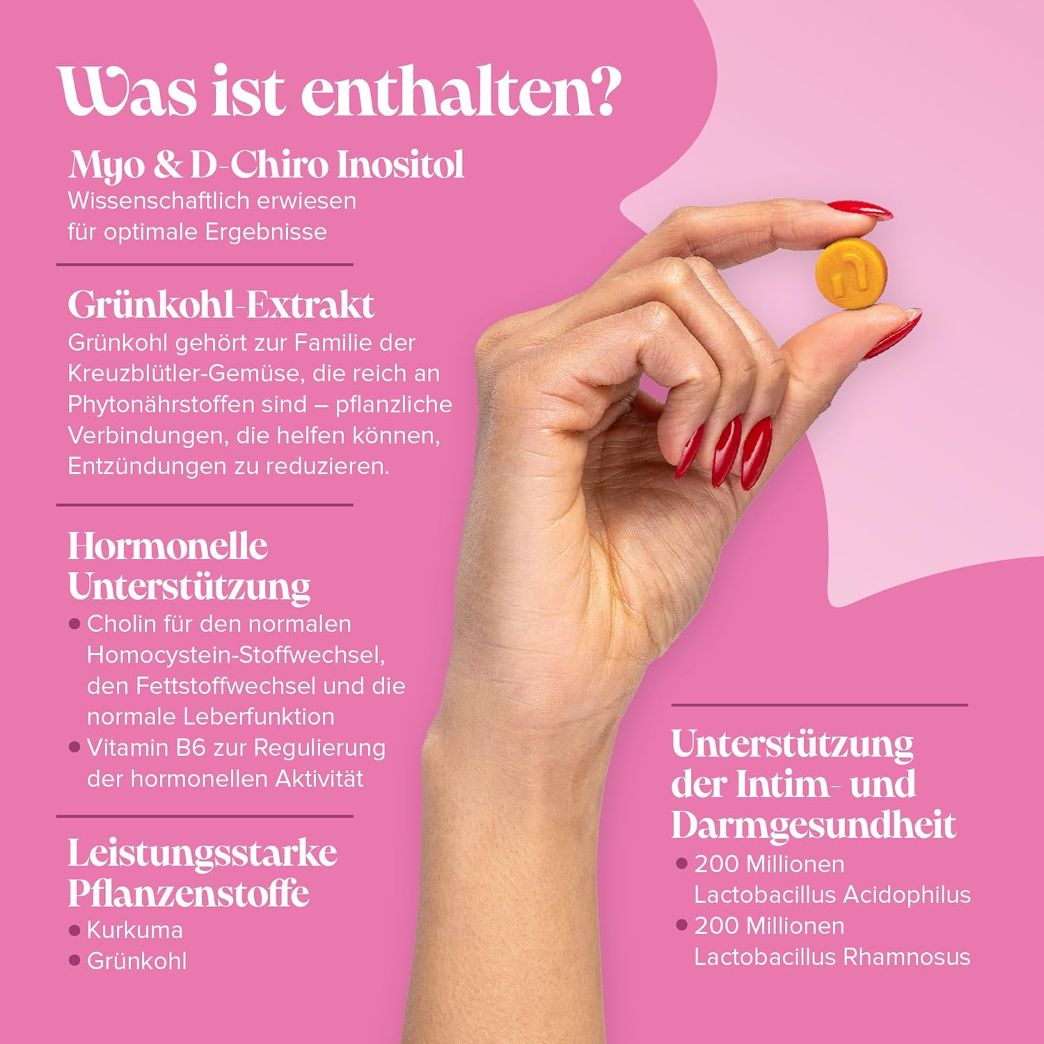 Endo-Gummis – Myo-Inositol & D-Chiro-Inositol (40:1), Vitamin B6, Kurkuma und Probiotika – Vitamine für Frauen mit Endometriose – Hormonelles Gleichgewicht und Intimgesundheit – 60 vegane Gummibärchen – Novom – Bild 5