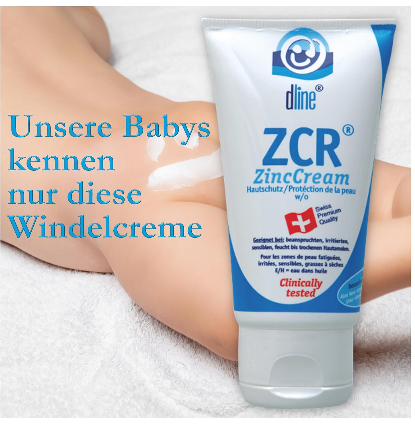 dline ZCR-ZincCream 50 ml Windelcreme / Wundschutzcreme / Intimpflege von Care Professional, Zinkcreme mit Aloe Vera Jojobaöl, Nachtkerzenöl, Panthenol, Sheabutter Urea, Zink – Bild 7
