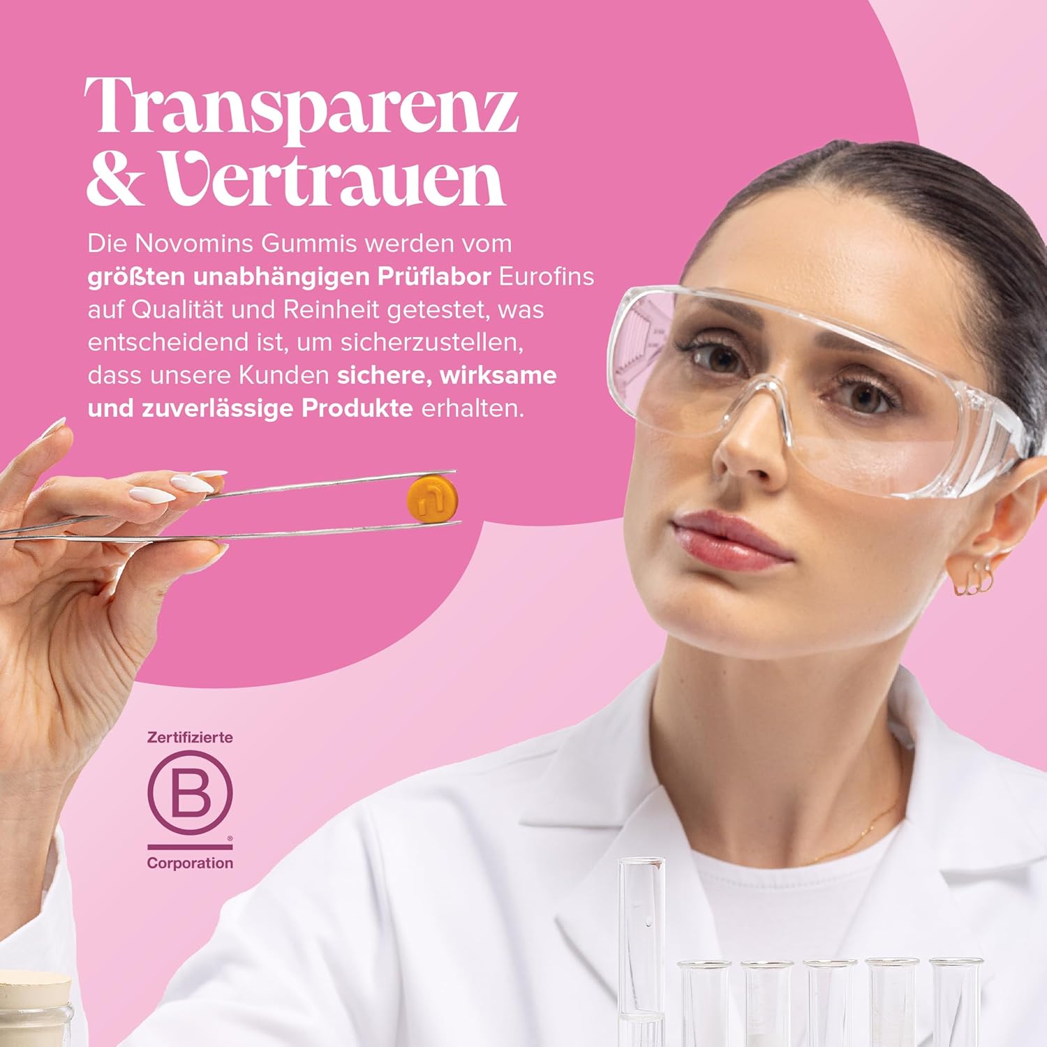 Endo-Gummis – Myo-Inositol & D-Chiro-Inositol (40:1), Vitamin B6, Kurkuma und Probiotika – Vitamine für Frauen mit Endometriose – Hormonelles Gleichgewicht und Intimgesundheit – 60 vegane Gummibärchen – Novom – Bild 6