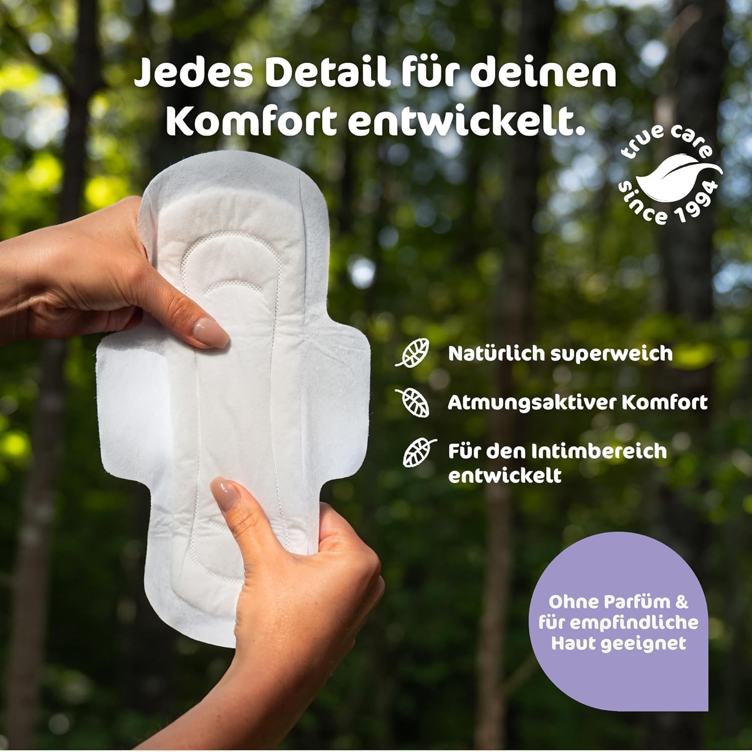 Naty Damenbinden Super mit Flügeln, 100 % zertifizierte Bio-Baumwolle auf der Haut, zertifiziert hautfreundlich, ohne Parfüm, 0 % herkömmliches Plastik, saugfähiger Schutz, 12 Pads – Bild 5