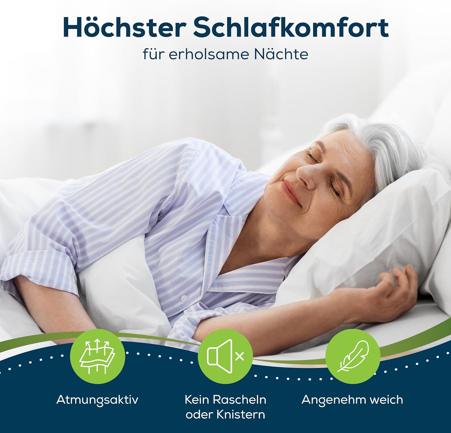 Sensalou Inkontinenz-Matratzenschoner, Matratzenbezug, wasserdicht, weiß, 90 x 200 cm – Bild 3