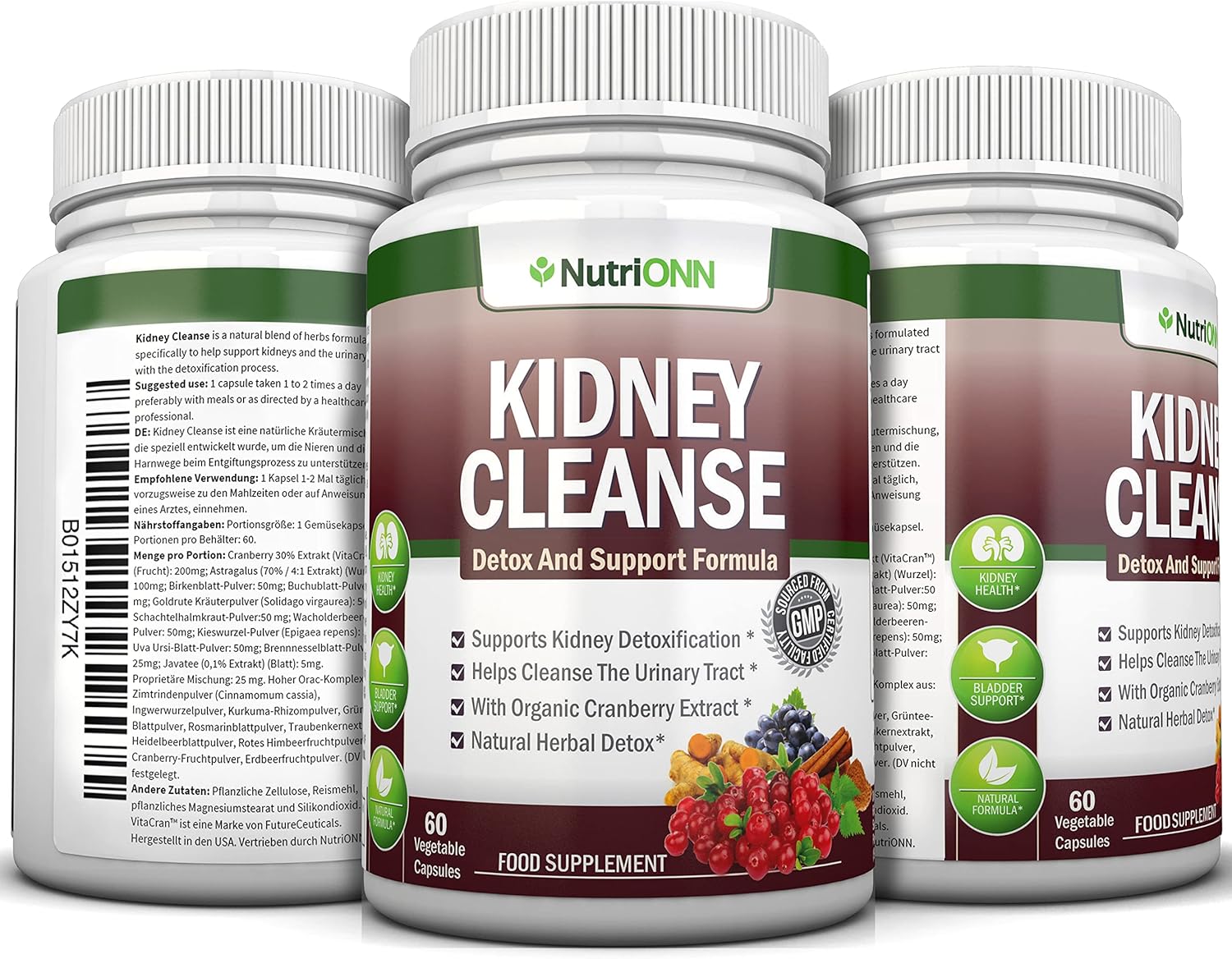 Nierenkapseln – Entgiftung und Unterstützung der Harnwege, Blase und Nieren – pflanzliches Nahrungsergänzungsmittel mit Bio-Cranberry, Astragalus, Kurkuma, Goldrute, Kieserwurzel, Wacholder und mehr – Bild 6