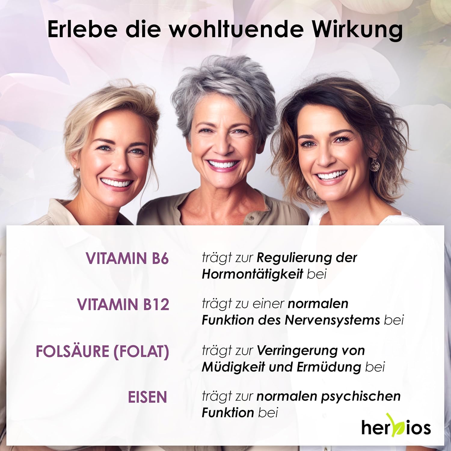 Frühlingsangebot* Menopause-Kapseln – 120 Stück für 2 Monate – Hochdosierte Yamswurzel, Rotklee & Mönchspfeffer – mit Eisenfolsäure & B-Vitaminen – Vegan & Hormonfrei, für Meno-Balance – Bild 4
