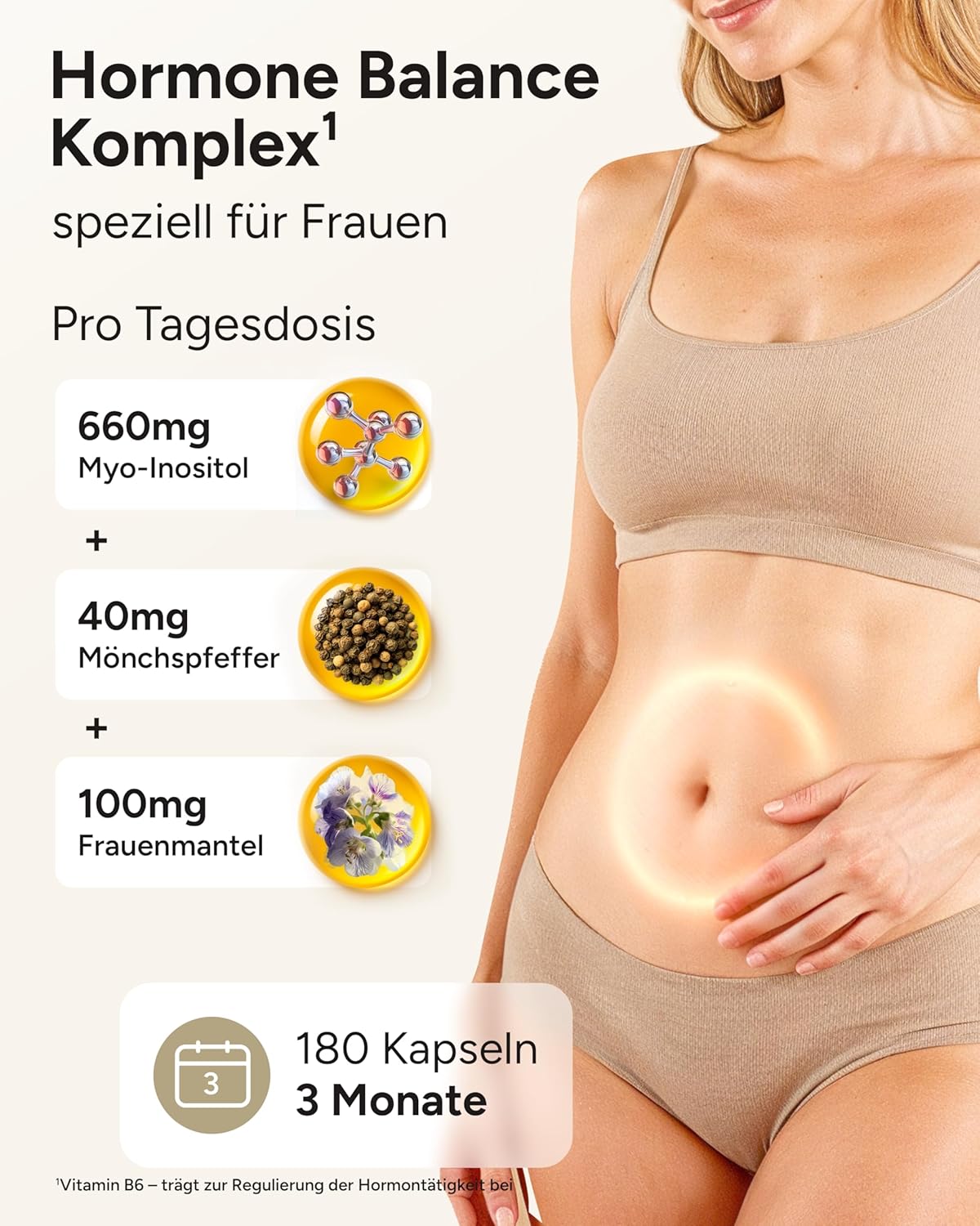 14x PMS Kapseln - Hormon Balance Frauen mit Myo-Inositol OPC Frauenmantel B6 & Mönchspfeffer hochdosiert - Hormella - 3 Monatsvorrat – Bild 2
