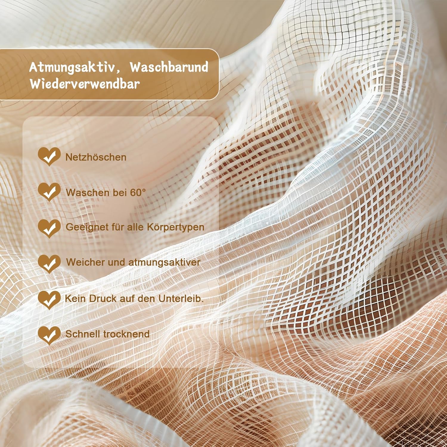 50 x Postpartum-Unterwäsche, Umstandsslips zur Fixierung von Damenbinden für Schwangere, waschbare, atmungsaktive, weiche und hautfreundliche Netzhöschen, Postpartum für Frauen nach der Geburt (L) – Bild 3