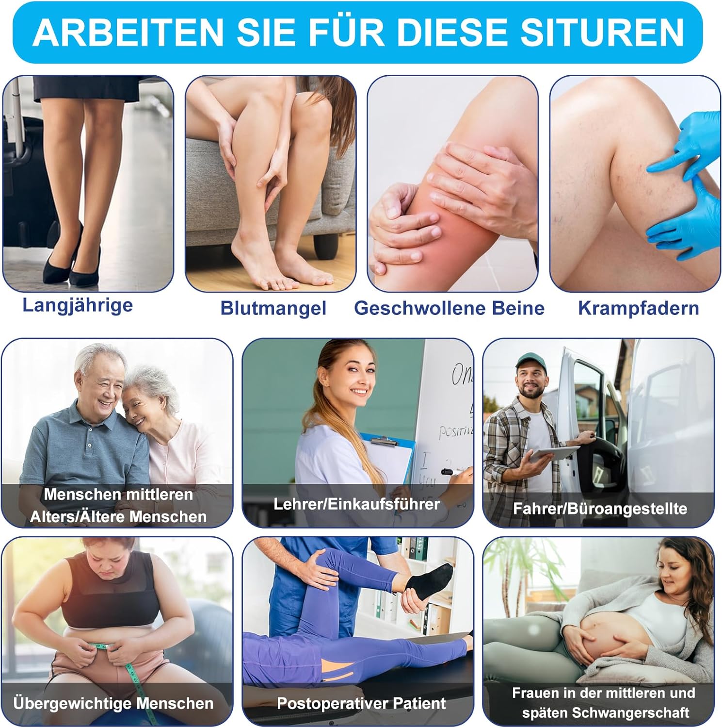Medizinische Kompressionsstrümpfe für Damen und Herren, 20–30 mmHg, progressive Stützstrumpfhose, blickdichte, zehenfreie Kompressionshose, Klasse 2, geeignet für Krampfaderödeme, TVT – Bild 6