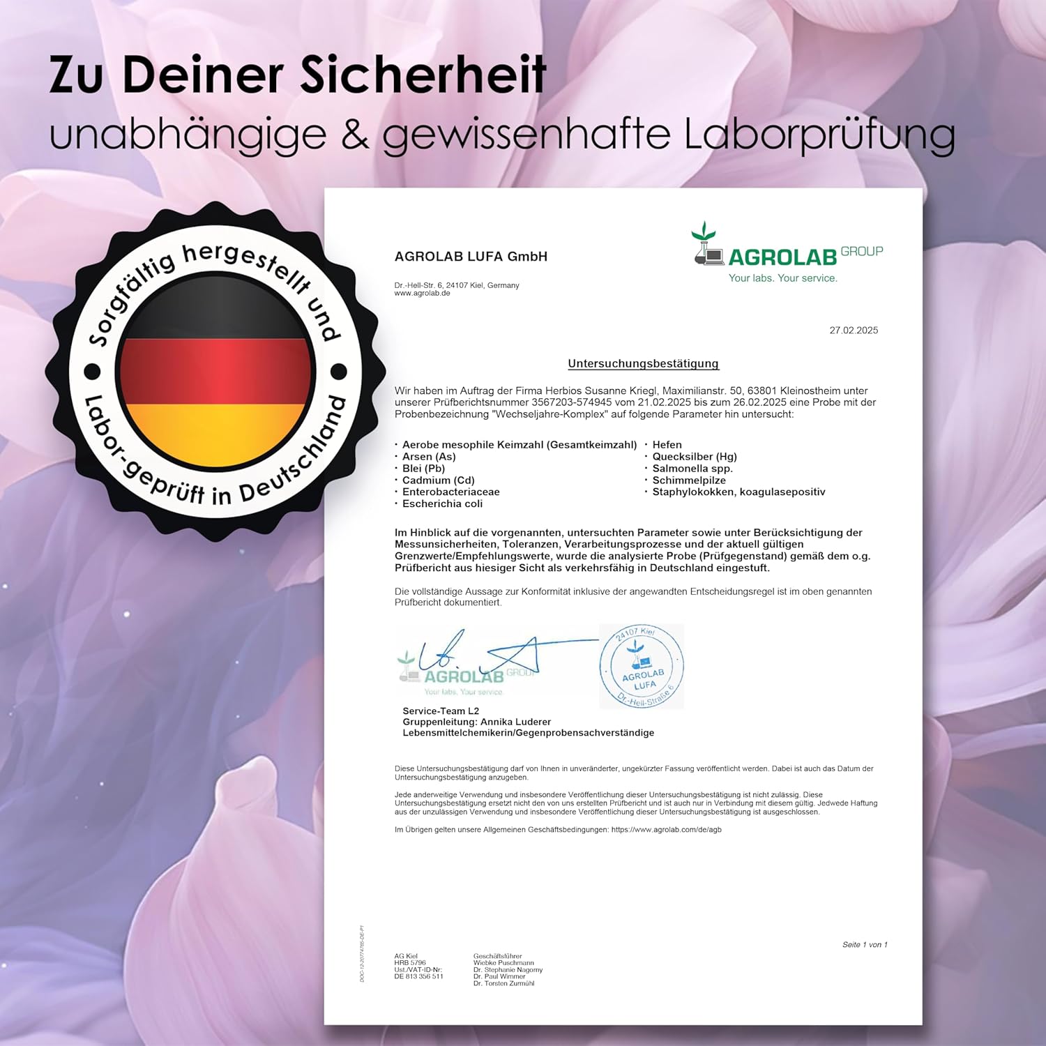 Frühlingsangebot* Menopause-Kapseln – 120 Stück für 2 Monate – Hochdosierte Yamswurzel, Rotklee & Mönchspfeffer – mit Eisenfolsäure & B-Vitaminen – Vegan & Hormonfrei, für Meno-Balance – Bild 6