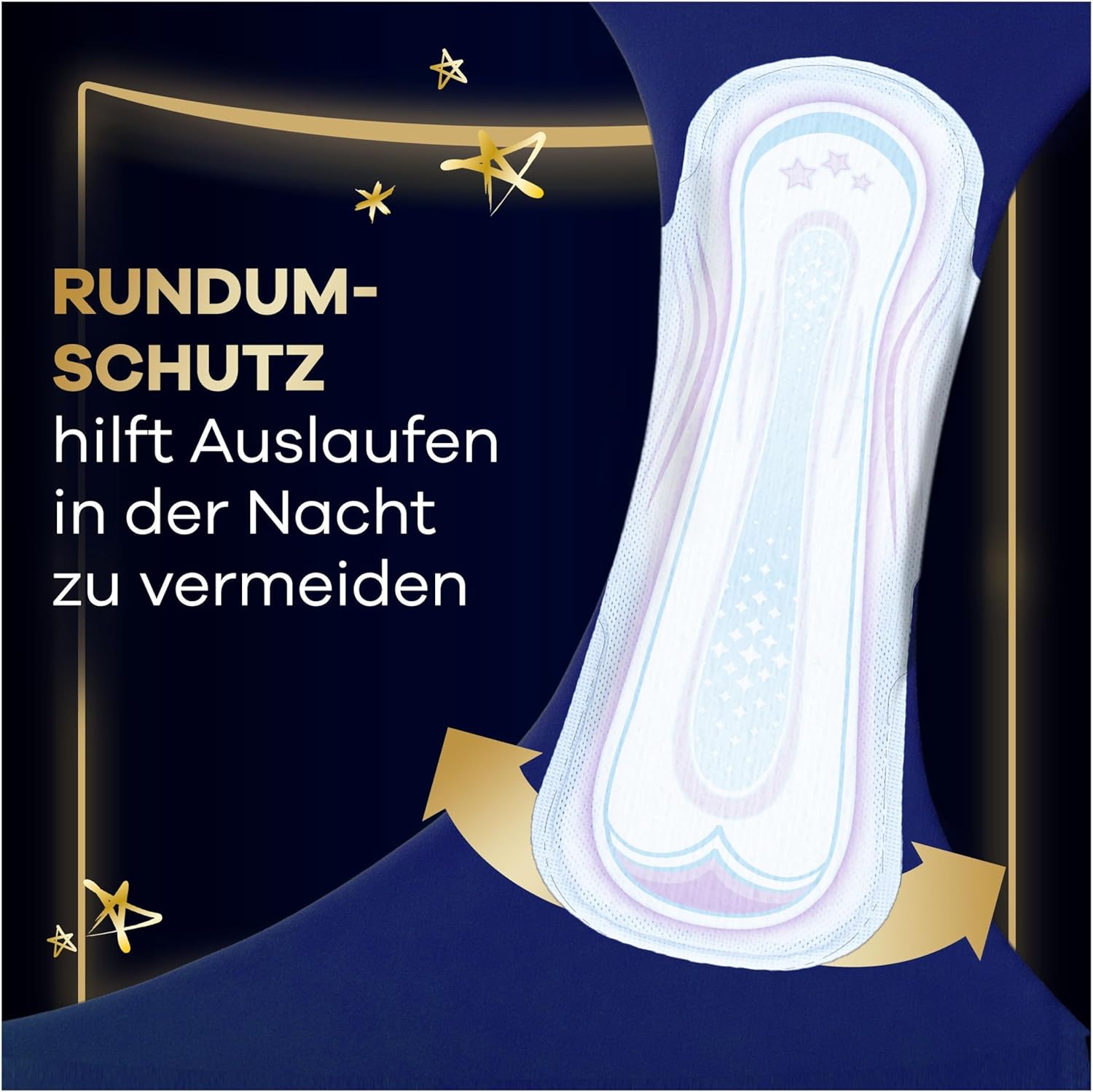 Always Ultra Secure Nachtbinden (Größe 5) mit Flügeln, 64 Stück, super saugfähig und ultradünn, für die Periode – Bild 5