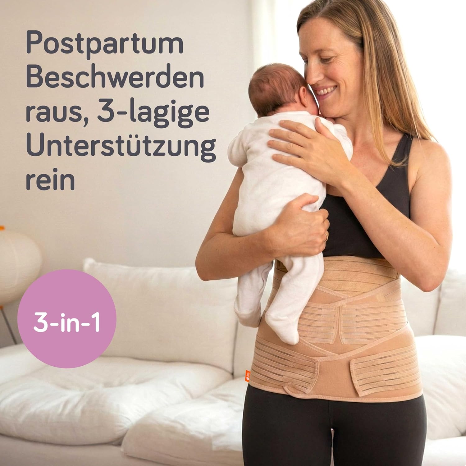 Baby Uma Bauchgurt nach der Geburt, 3-in-1-Postpartum-Gürtel für Frauen, leicht und atmungsaktiv, Bauchband nach dem Kaiserschnitt, einfaches An- und Ausziehen – Bild 2