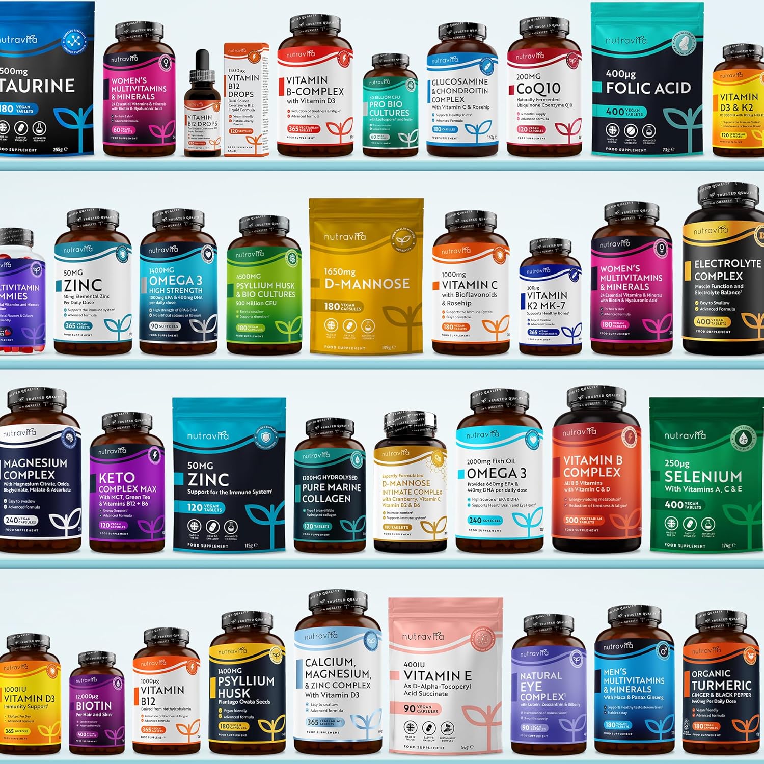 Multivitamine und Mineralien für Frauen – 24 essentielle aktive Vitamine und Mineralien mit zusätzlicher Hyaluronsäure – 180 vegane Tabletten – keine synthetischen Füll- oder Bindemittel – Nutravita – Bild 10